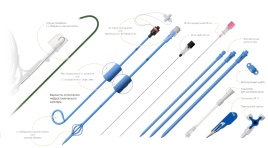 Набор для перкутанной нефростомии со струной-проводником с J-образным наконечником. Катетер с J-образным наконечником