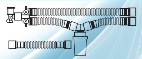 Контур дыхательный аппарата ИВЛ, одноразовый взрослый 22мм  1,6/1,8, 1 влагосборник лимб 0,5/0,8м, Alba фото 1