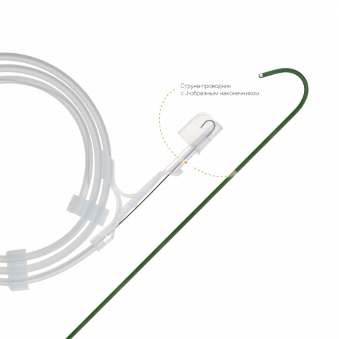 Набор для перкутанной нефростомии со струной-проводником с J-образным наконечником. Катетер Малеко фото 2
